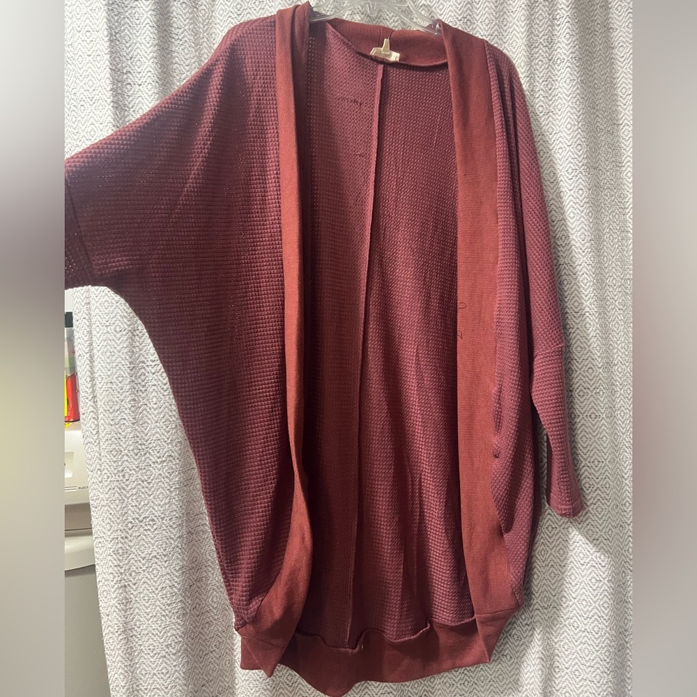 Mainstrip Burgundy Knit Cardigan